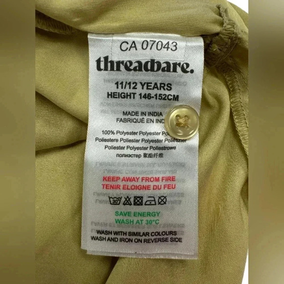 Threadbare  NWT Gold Metallic SS Midi Shift Dress Size 11/12 Years - Picture 7 of 7